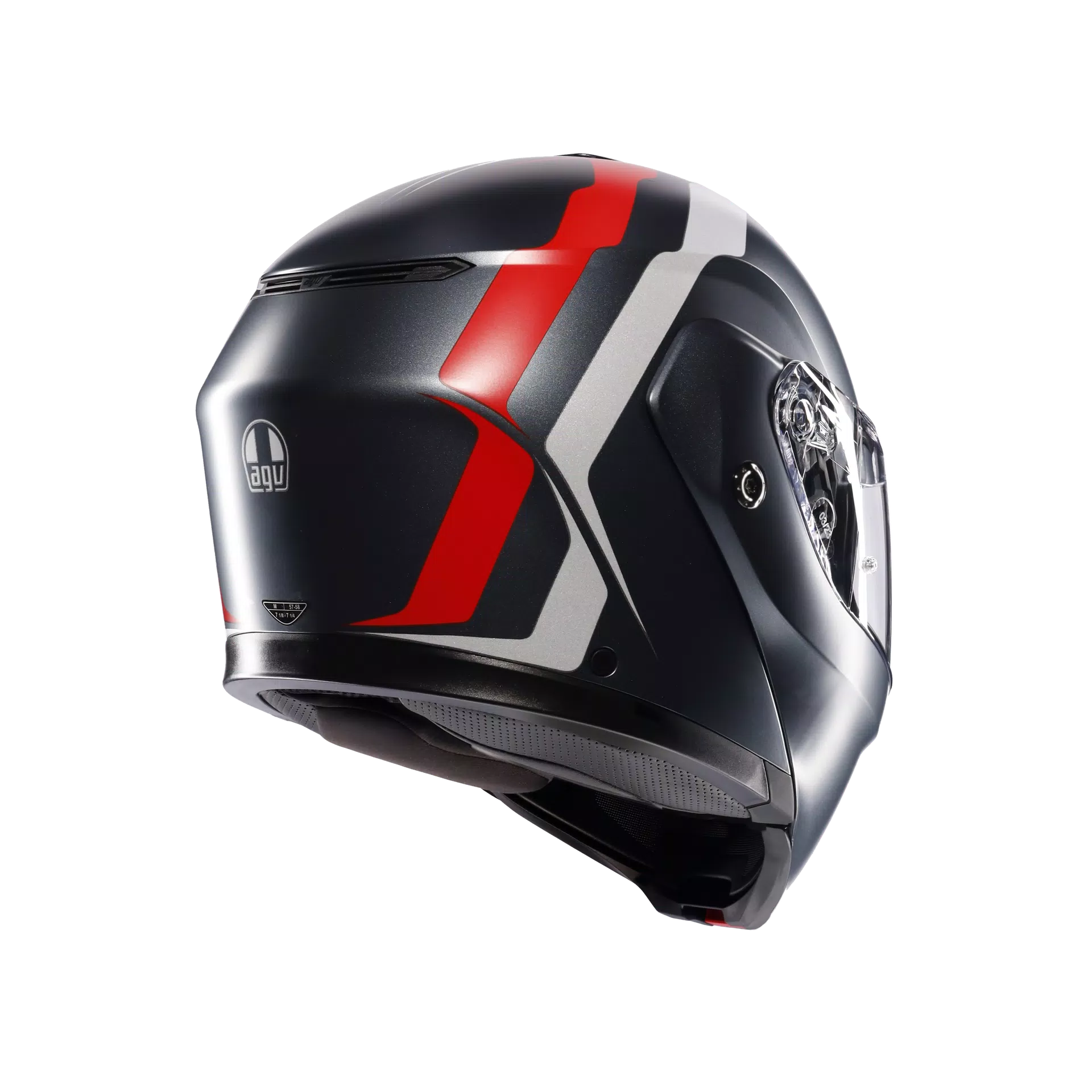 STREETMODULAR RESIA MATT GREY/SILVER/RED - CASQUE MOTO MODULAIRE E2206