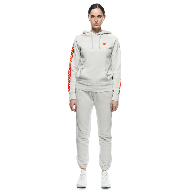 dainese-hoodie-stripes-lady-light-gray-fluo-red image number 2