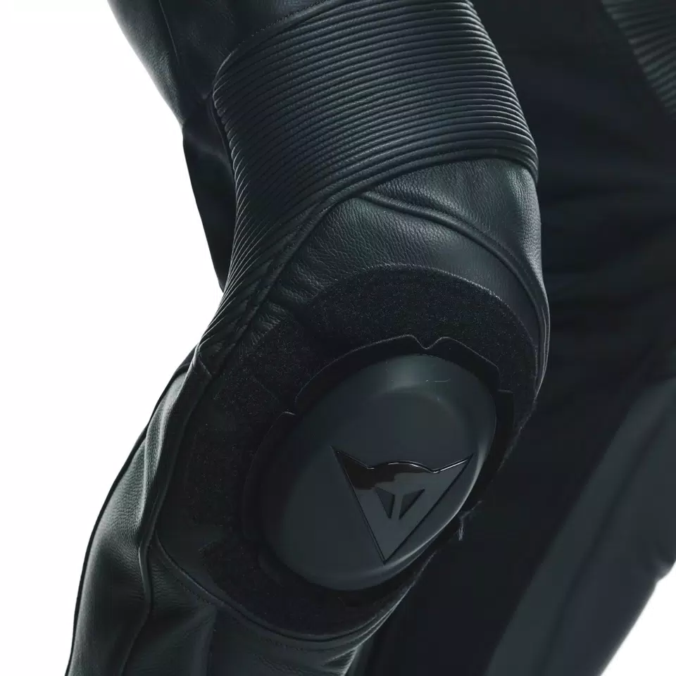 TOSA - MEN'S 1-PIECE MOTORCYCLE PERFORATED LEATHER SUIT - BLACK/BLACK/WHITE - 15