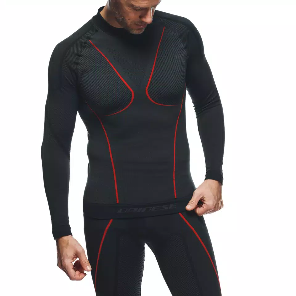 MEN'S MOTORCYCLE LONG-SLEEVE THERMAL TEE - BLACK/RED - 6