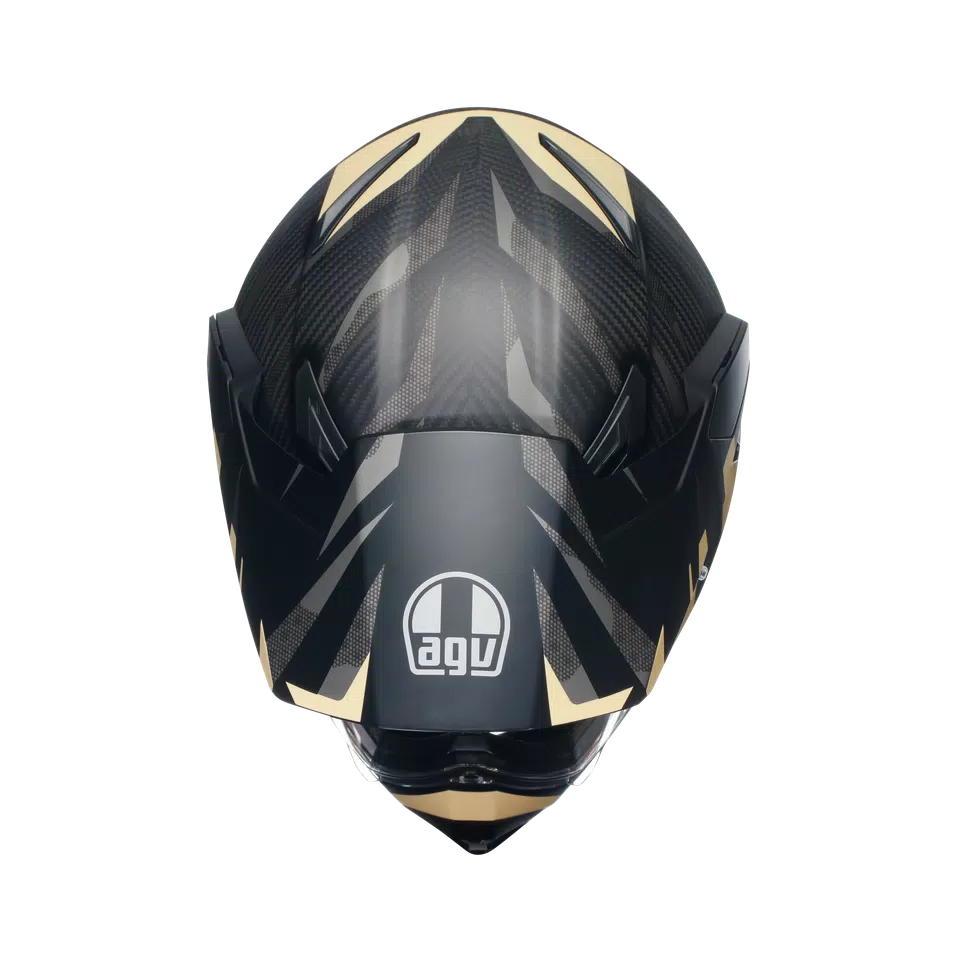 AX9 STEPPA MATT CARBON/GREY/SAND - MOTORBIKE FULL FACE HELMET E2205 -  - 7