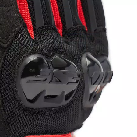 MIG 3 AIR - MEN'S MOTORCYCLE TEXTILE SUMMER GLOVES - BLACK/RED-LAVA - 6