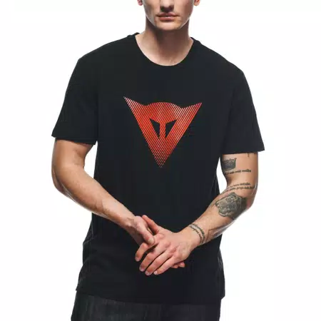 DAINESE LOGO - HEREN T-SHIRT - BLACK/FLUO-RED - 3