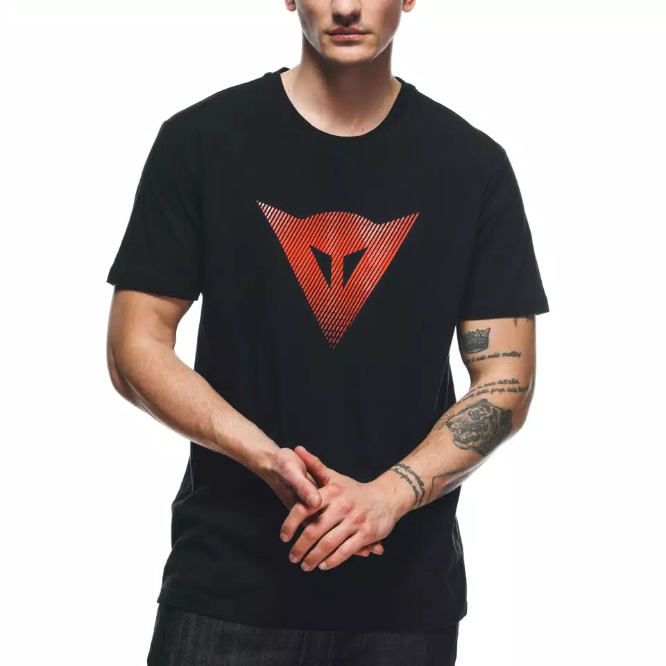 DAINESE LOGO - MEN'S T-SHIRT | BLACK/FLUO-RED | Dainese DAINESE LOGO - MEN'S T-SHIRT | BLACK/FLUO-RED | Dainese