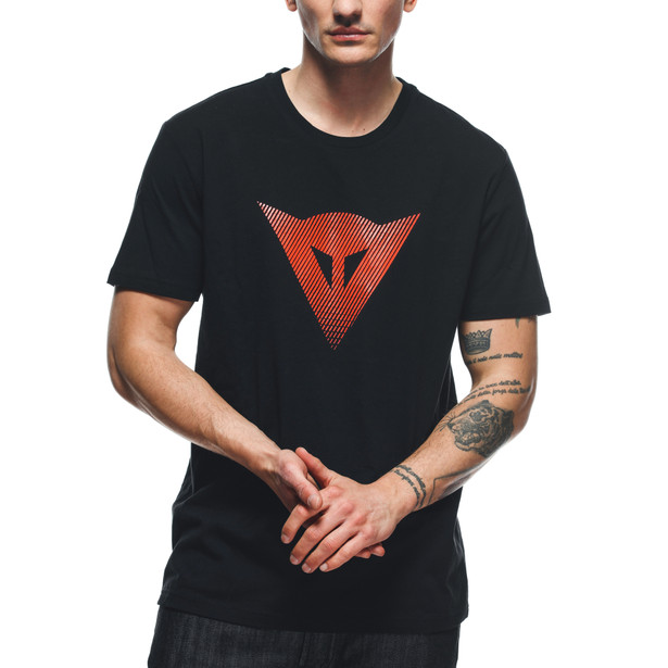 dainese-logo-t-shirt-uomo-black-fluo-red image number 2