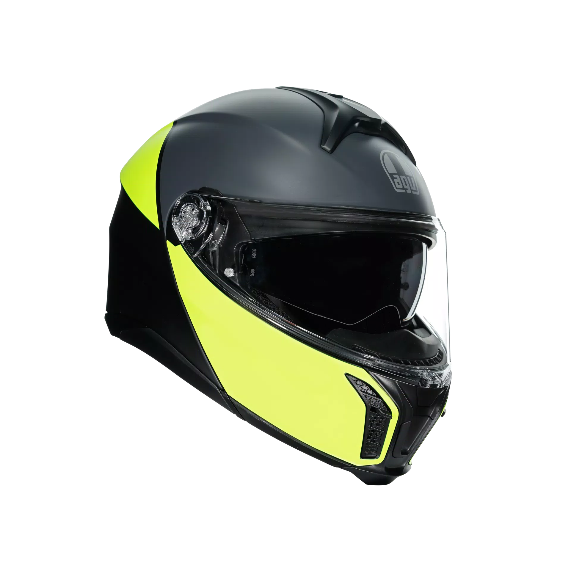 TOURMODULAR BALANCE MATT BLACK/YEL FL/GREY - MOTORRAD MODULARHELM E2206