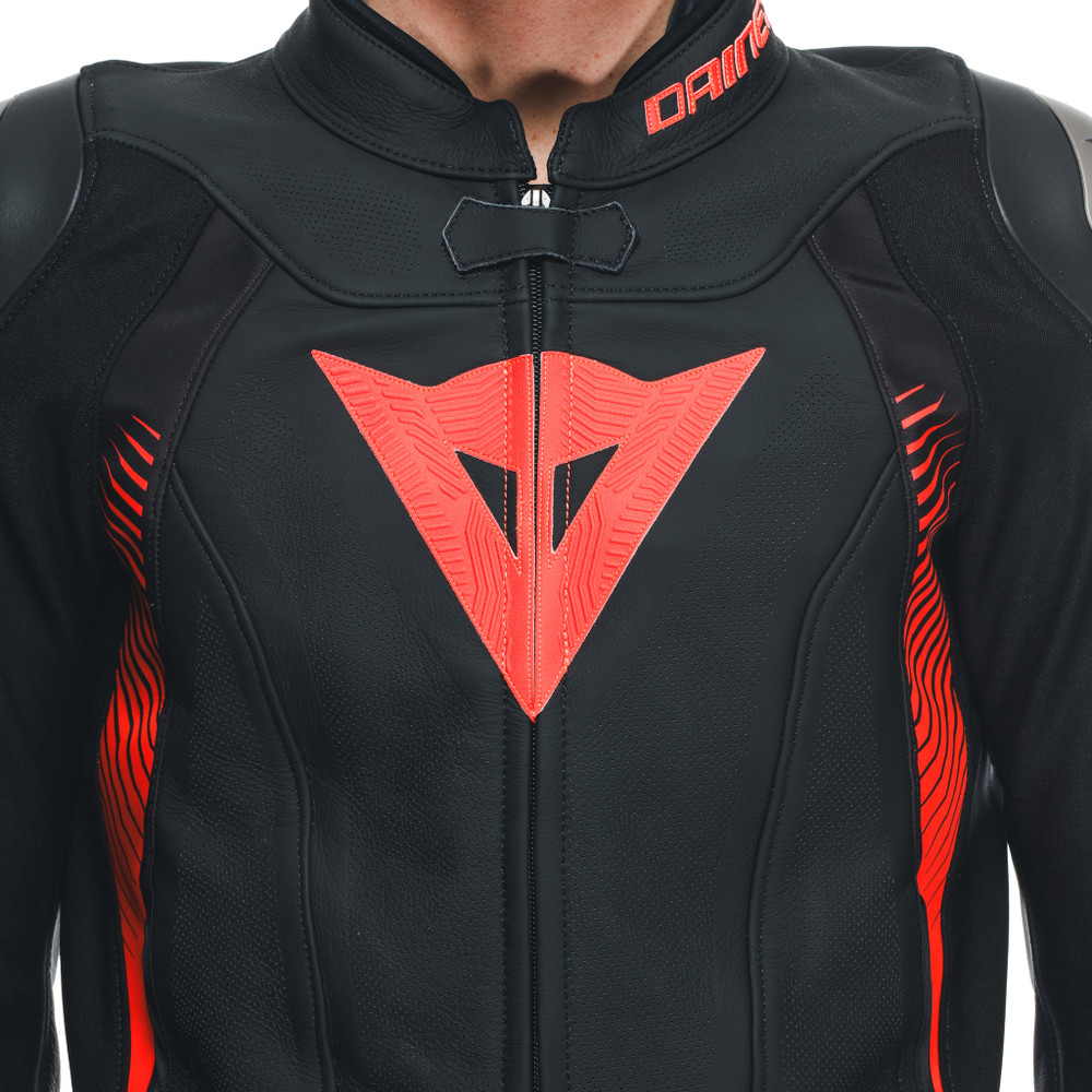 super-speed-4-chaqueta-de-moto-de-cuero-perforado-hombre-black-matt-white-fluo-red image number 7