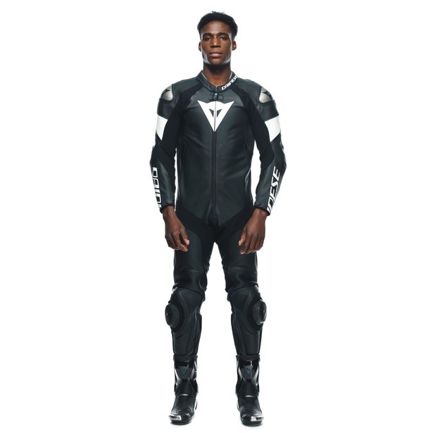 tosa-leather-1-pc-suit-perf-black-black-white image number 2