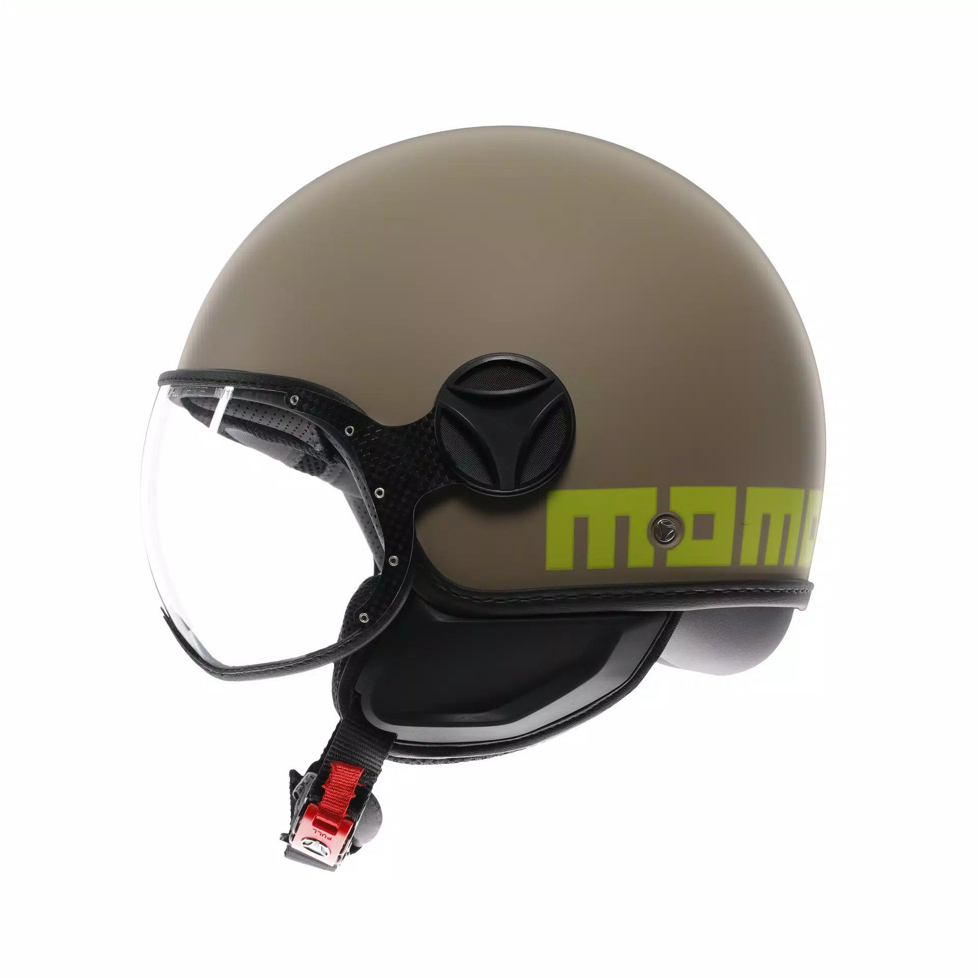 MOMODESIGN FGTR CLASSIC MAT SABLE / CITRON - CASQUE JET AVEC VISI&Egrave;RE E2206
