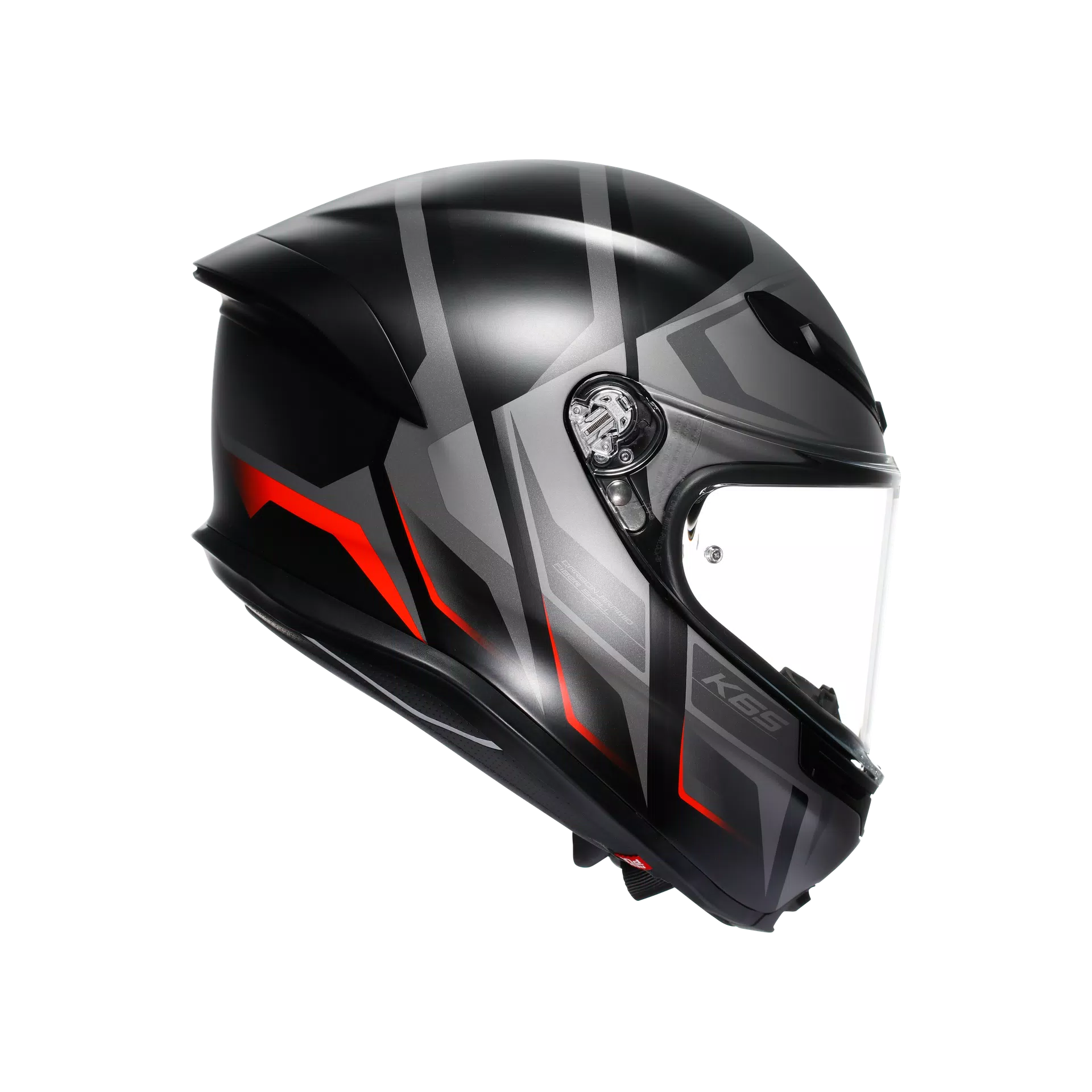 K6 S KARVE MATT BLACK/GREY/RED - MOTORBIKE FULL FACE HELMET DOT (E2206)
