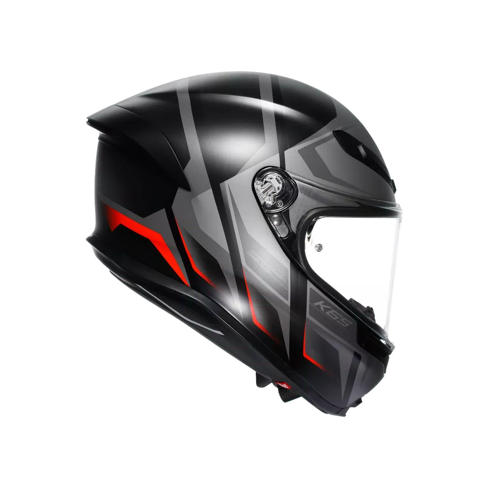 K6 S KARVE MATT BLACK/GREY/RED - MOTORBIKE FULL FACE HELMET DOT (E2206) -  - 3