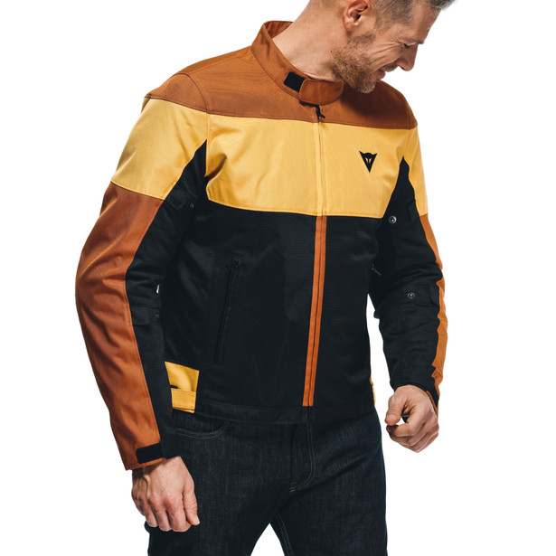elettrica-air-tex-jacket-black-leather-brown-mineral-yellow image number 3