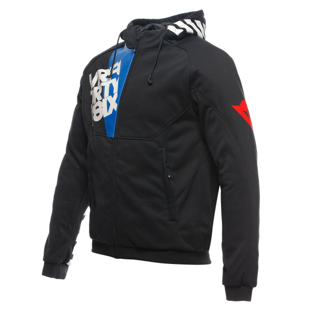 vr46-daemon-x-safety-hoodie-full-zip-black-white-blue image number 0