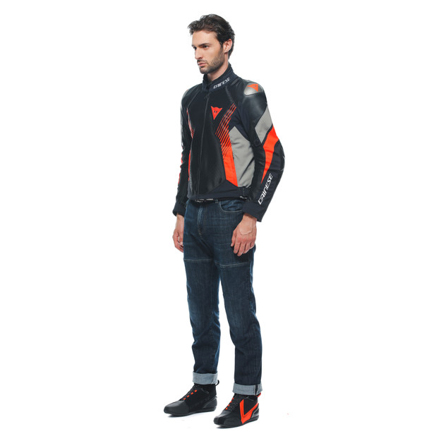 super-rider-2-absoluteshell-giacca-moto-impermeabile-uomo-black-dark-gull-gray-fluo-red image number 3