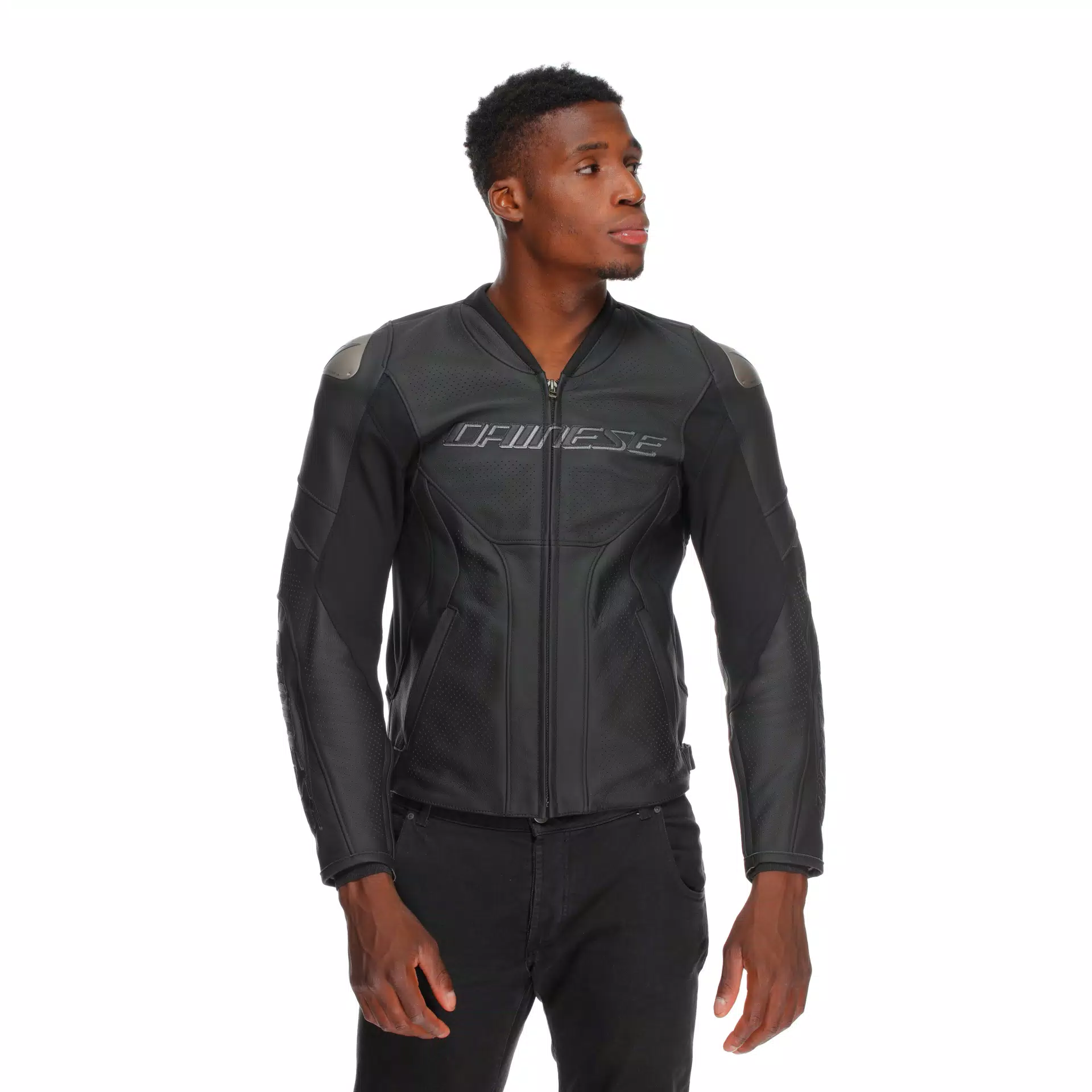 RACING 5 - MEN PERFORATED LEATHER MOTORCYCLE JACKET SHORT/TALL FIT (S/T)