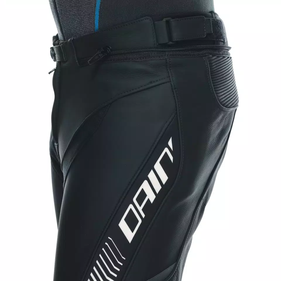 SUPER SPEED - MEN'S MOTORCYCLE LEATHER PANTS - BLACK/WHITE - 12