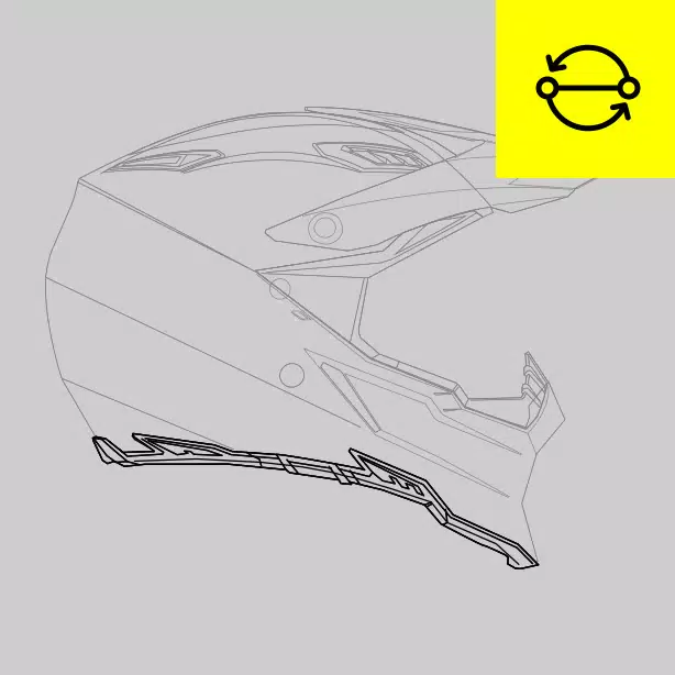 Replacement of entire base trim for AX-8 and AX-8 Dual helmets