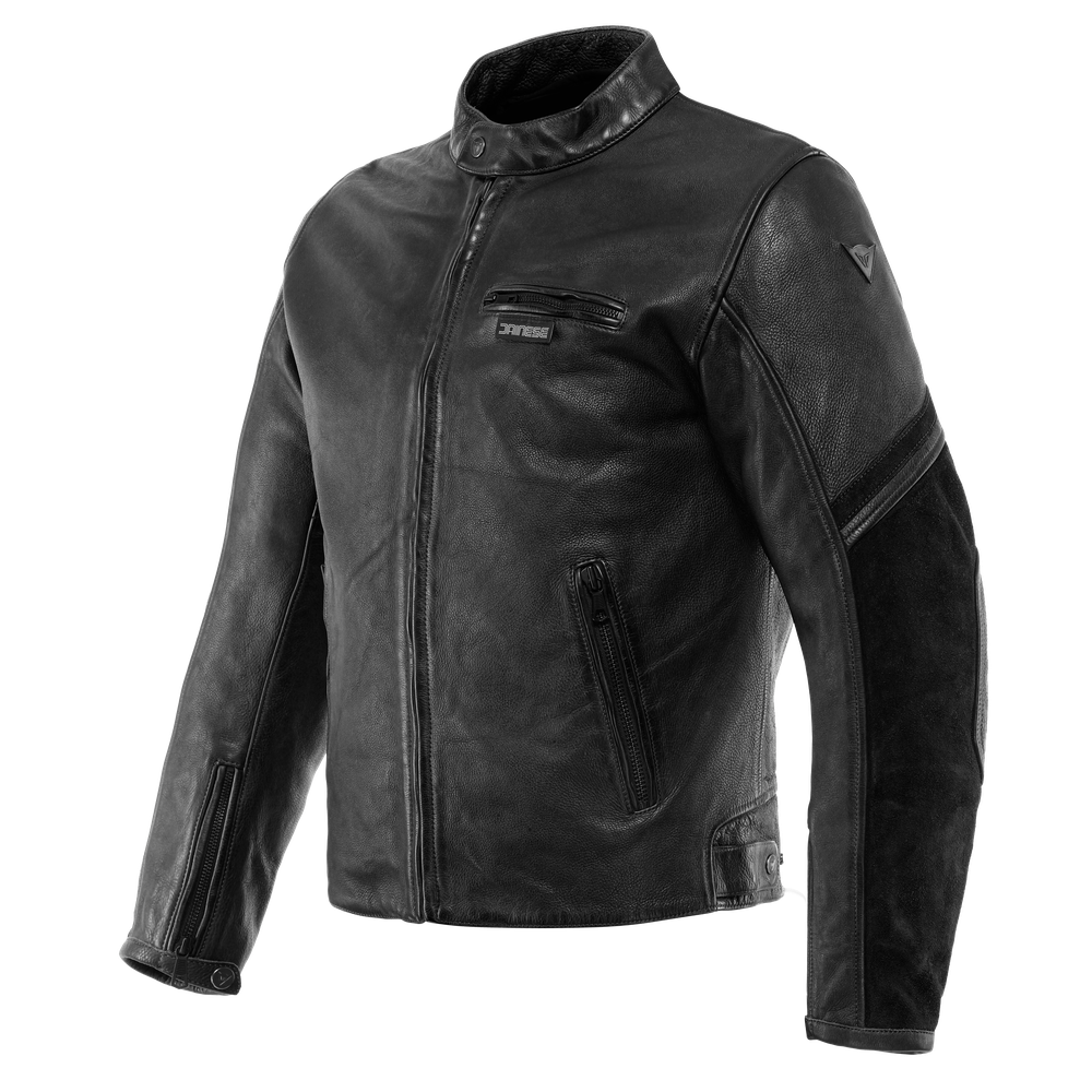 merak-giacca-moto-in-pelle-uomo-black image number 0