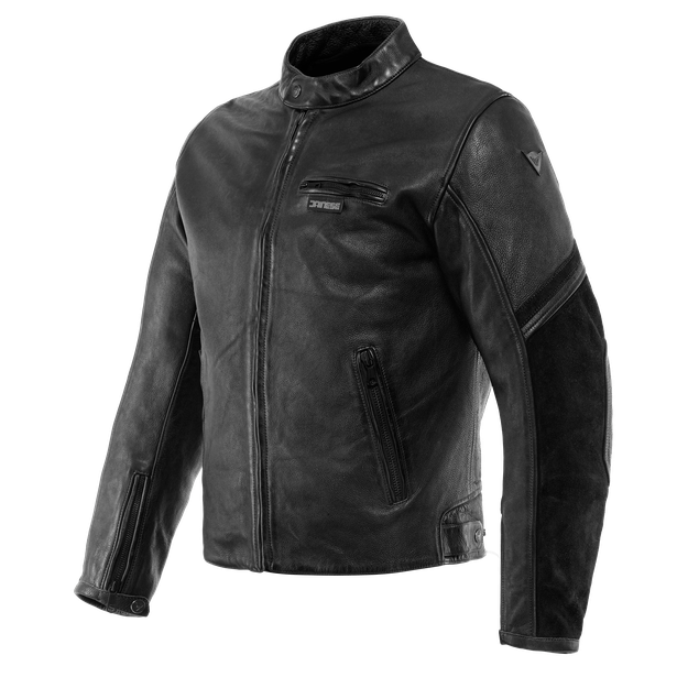 merak-giacca-moto-in-pelle-uomo-black image number 0