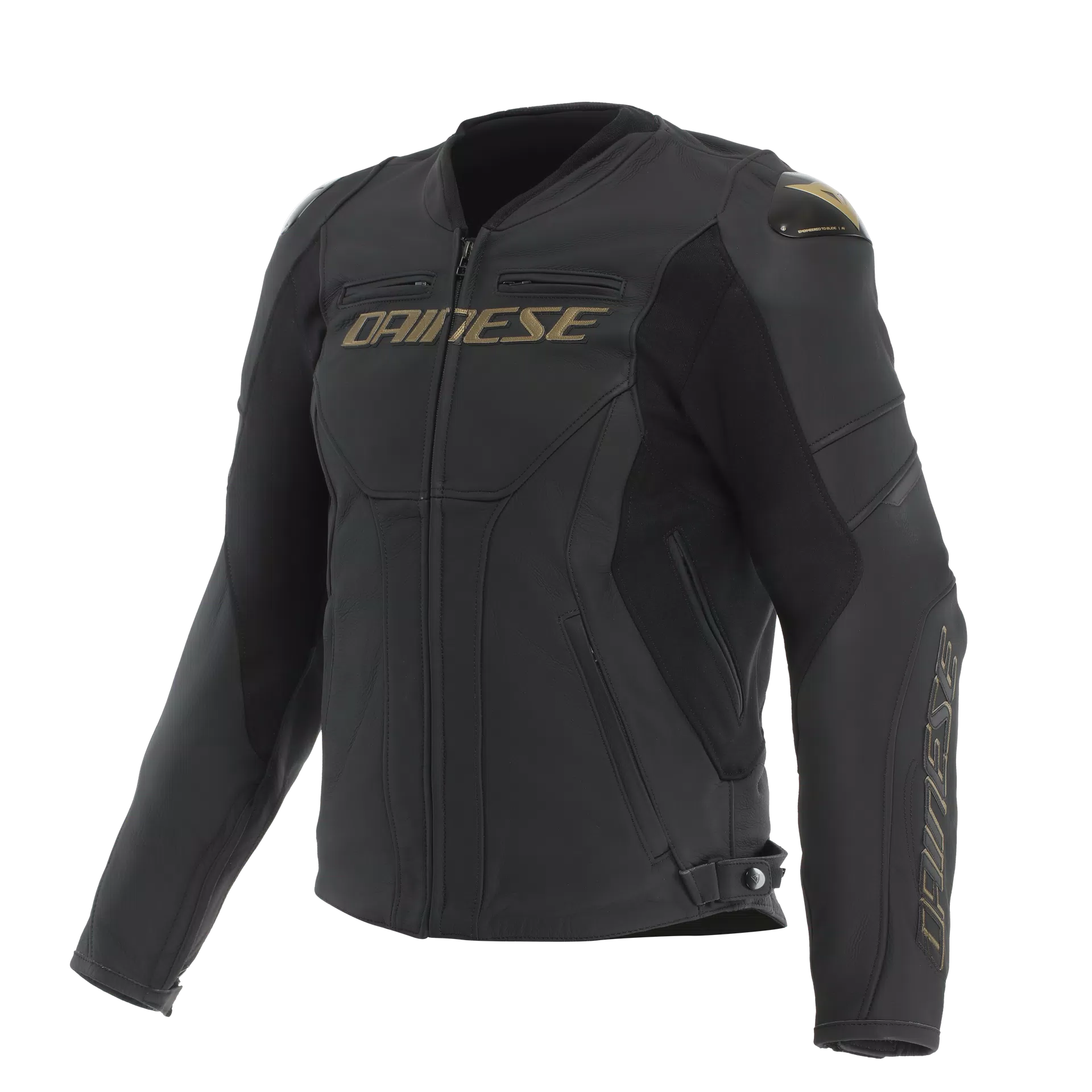 RACING 5 - MEN LEATHER MOTORCYCLE JACKET | BLACK/GOLD | Dainese