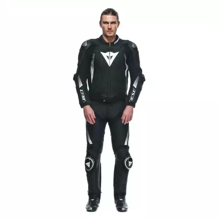 SUPER SPEED - MEN'S MOTORCYCLE LEATHER PANTS - BLACK/WHITE - 5