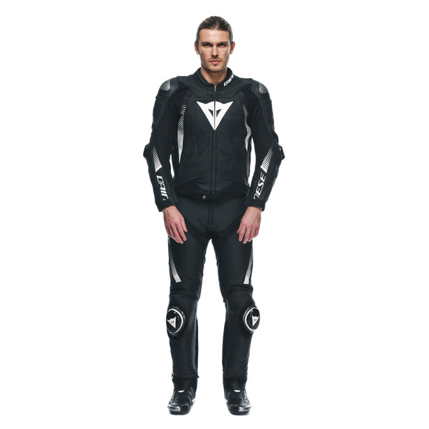 super-speed-pantaloni-moto-in-pelle-uomo-black-white image number 2