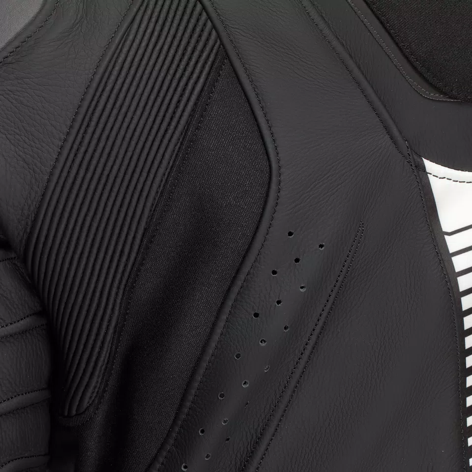 SUPER SPEED 4 - MEN'S MOTORCYCLE LEATHER JACKET - BLACK-MATT/WHITE - 13