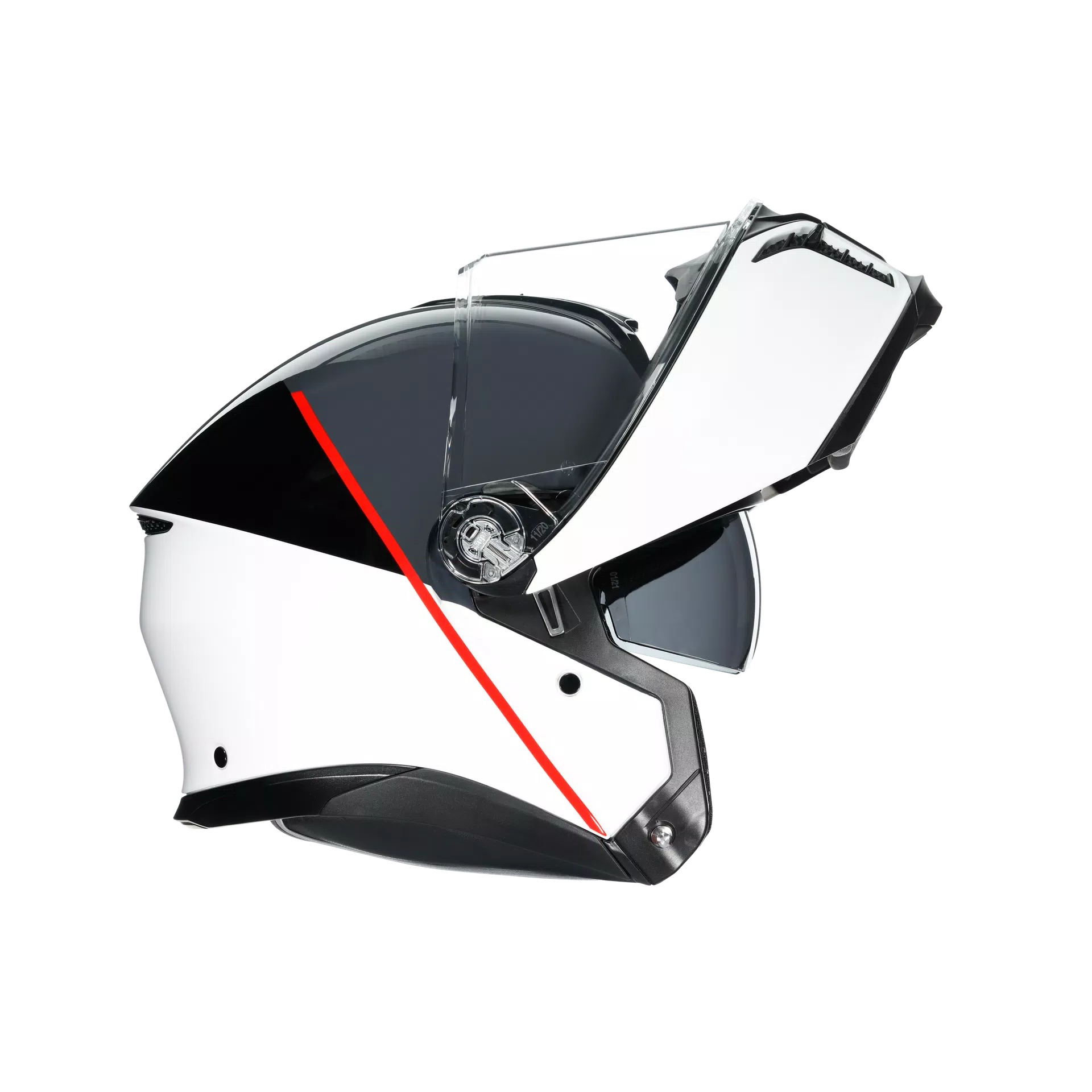 TOURMODULAR BALANCE WHITE/GREY/RED - CASQUE MOTO MODULAIRE E2206