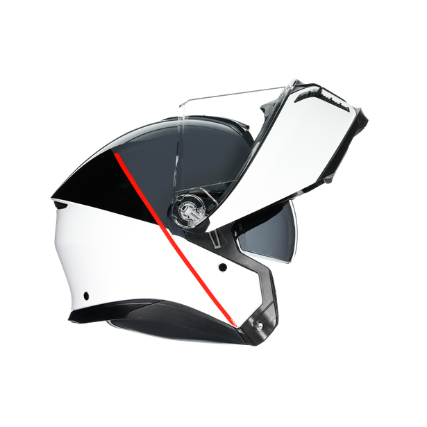 tourmodular-balance-white-grey-red-motorbike-flip-up-helmet-e2206 image number 7
