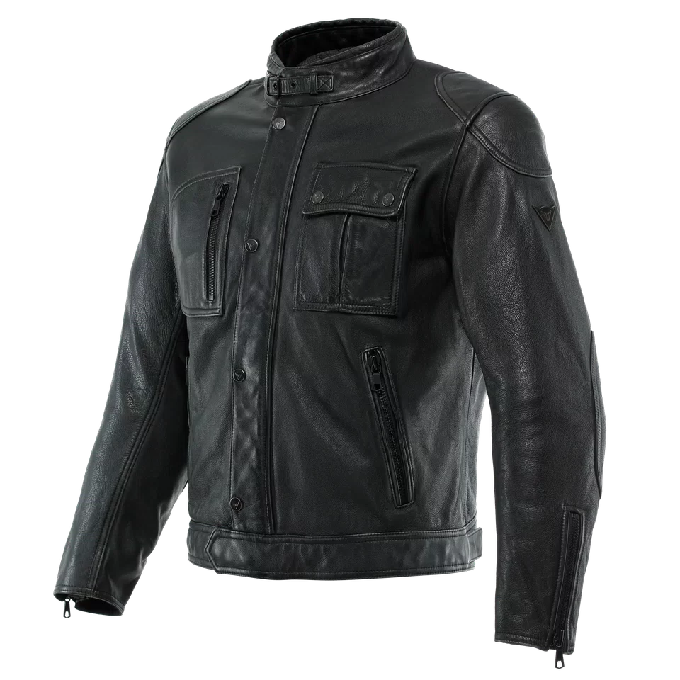 ATLAS MEN S MOTORCYCLE LEATHER JACKET BLACK Dainese