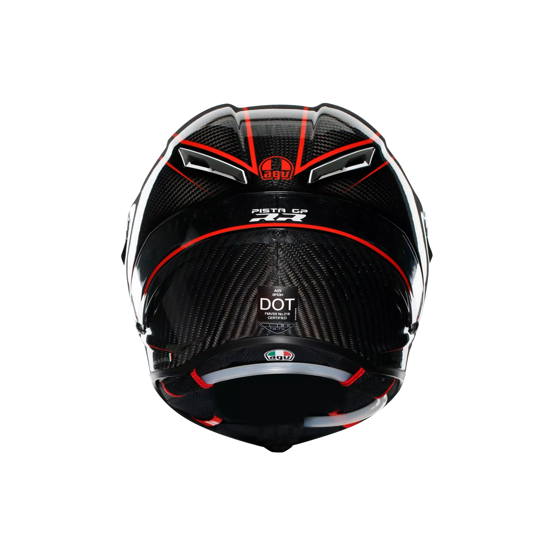 PISTA GP RR PERFORMANTE CARBON/RED - MOTORBIKE FULL FACE HELMET E2206 DOT