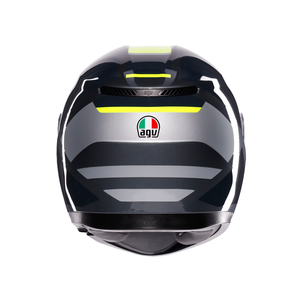 k3-shade-grey-yellow-fluo-motorbike-full-face-helmet-e2206 image number 4