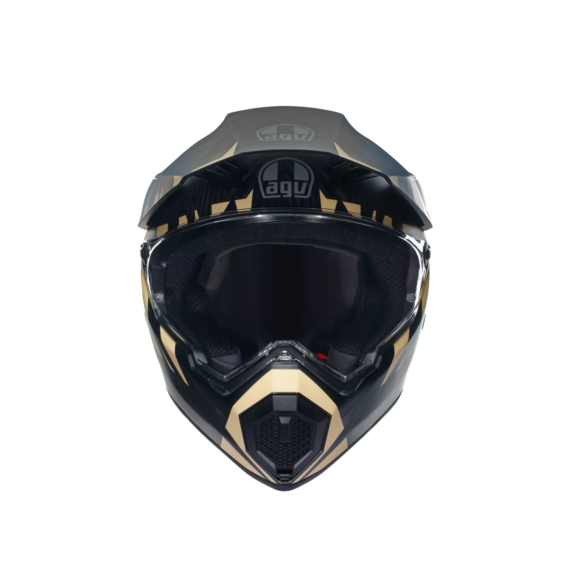 AX9 STEPPA MATT CARBON/GREY/SAND - MOTORBIKE FULL FACE HELMET E2205
