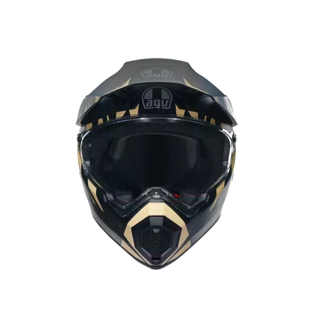 AX9 STEPPA MATT CARBON/GREY/SAND - MOTORBIKE FULL FACE HELMET E2205 -  - 2