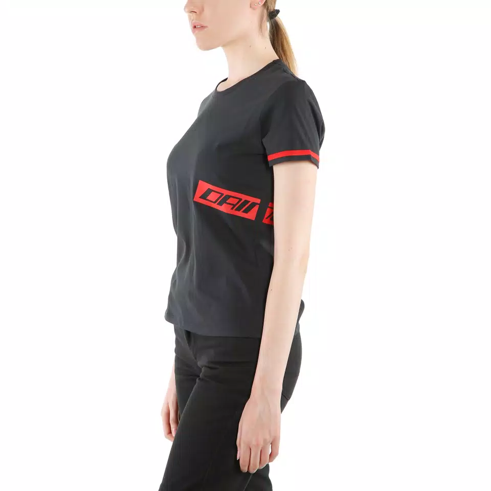PADDOCK LADY T-SHIRT - BLACK/LAVA-RED - 5
