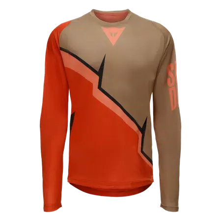HG AER JERSEY LS - MEN'S LONG SLEEVE BIKE T-SHIRT - RED/BROWN/BLACK - 1
