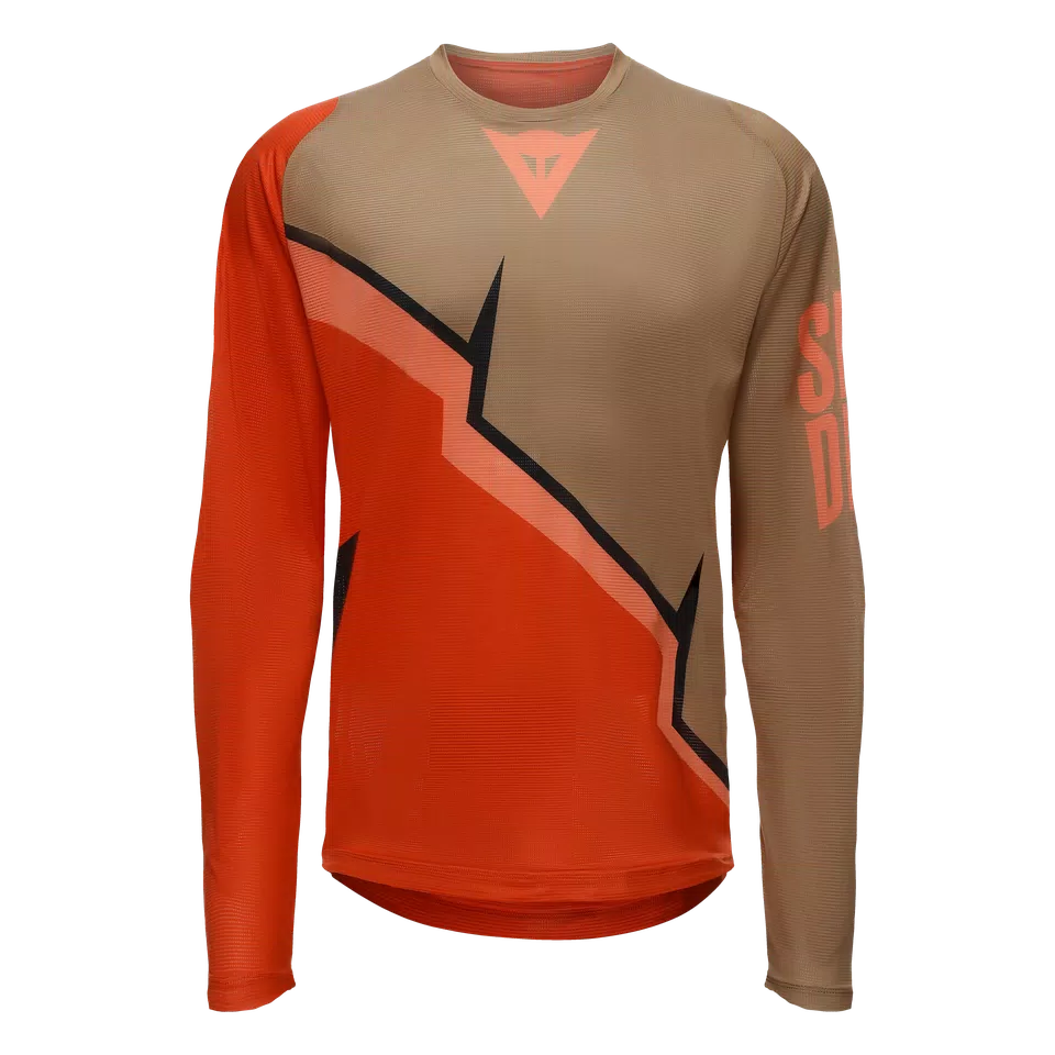 HG AER JERSEY LS - MEN'S LONG SLEEVE BIKE T-SHIRT - RED/BROWN/BLACK - 1