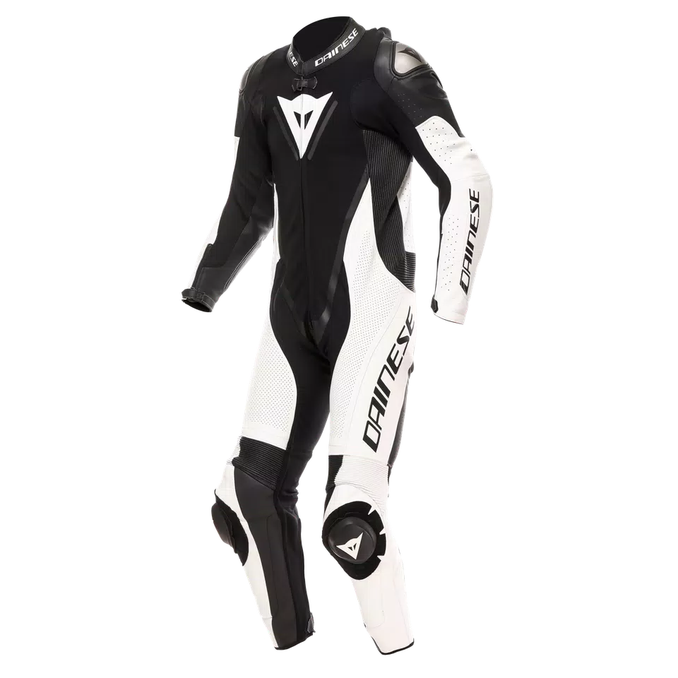 DEMON SPRINT PERF 1PC LEATHER SUIT - BLACK/WHITE/WHITE - 1
