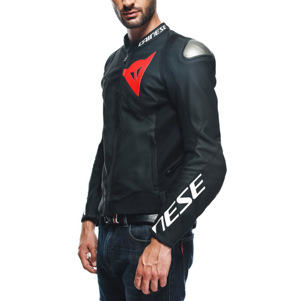 sportiva-giacca-moto-in-pelle-uomo-black-matt-black-matt-black-matt image number 12