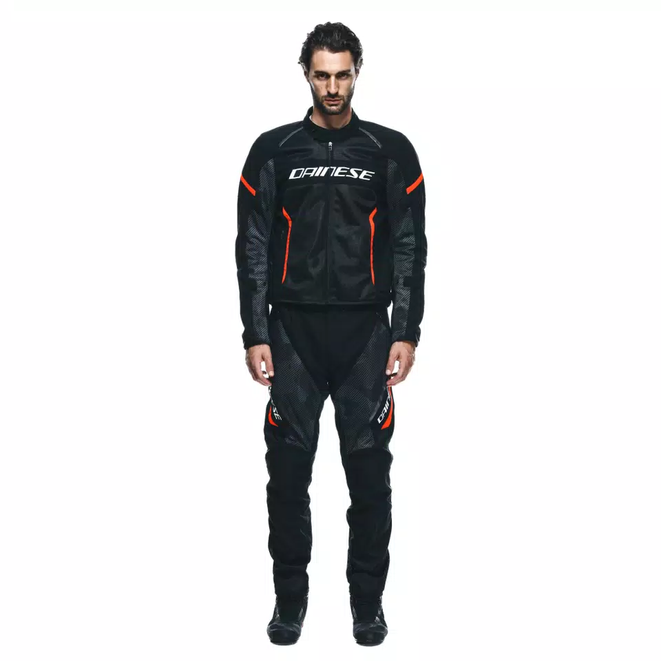 AIR FRAME 3 TEX JACKET BLACK BLACK RED FLUO Dainese