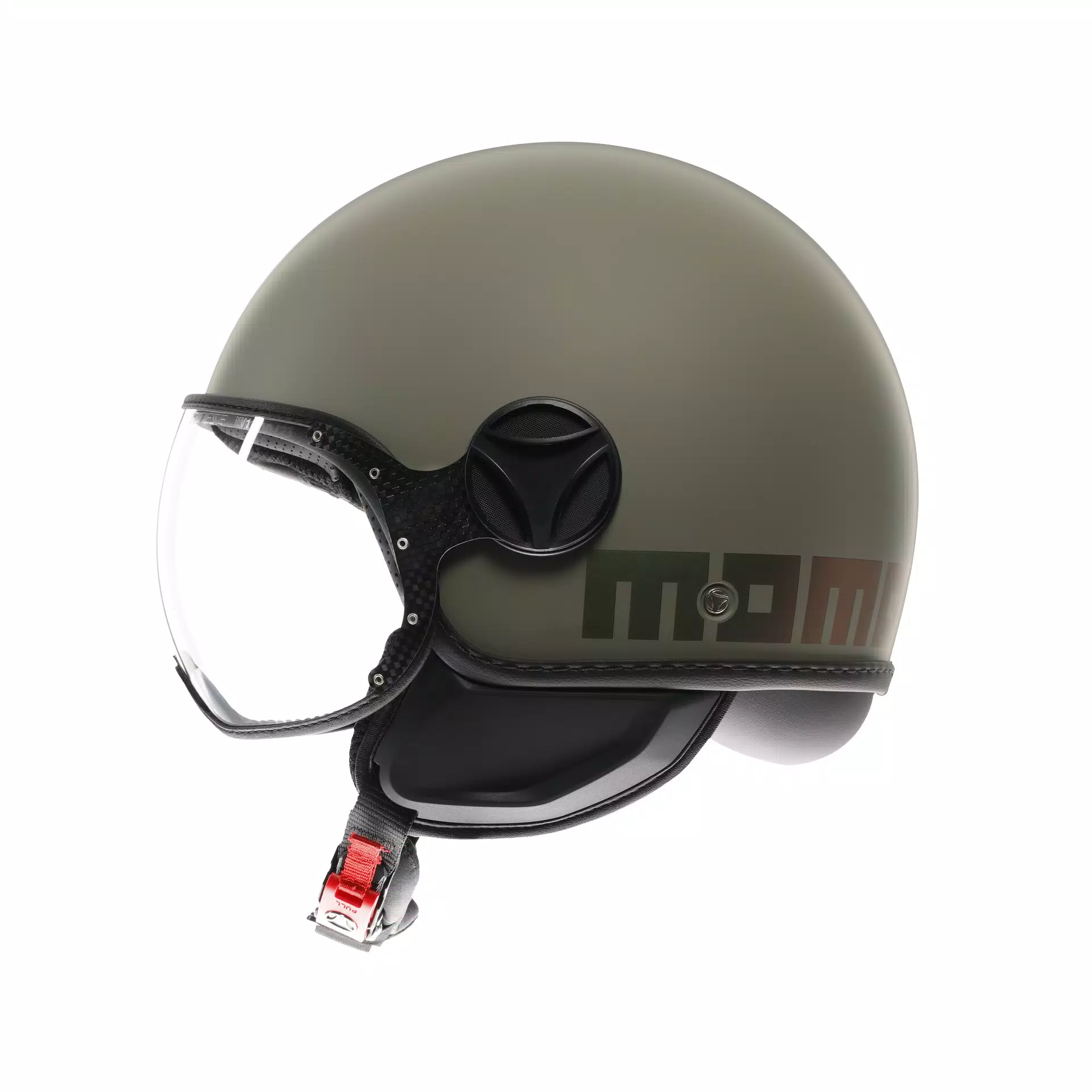 MOMODESIGN FGTR CLASSIC FLIP MATT GREEN / BRONZE - JET HELMET WITH VISOR E2206