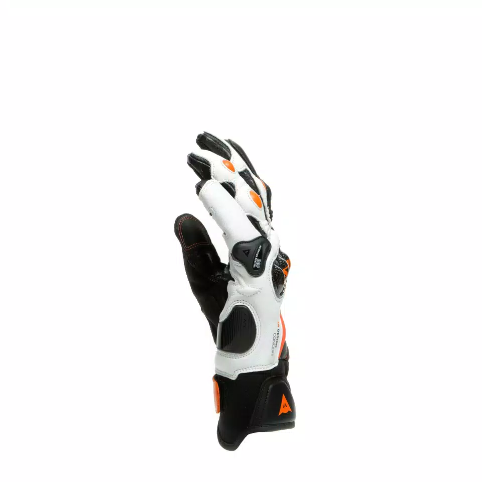 CARBON 3 SHORT GLOVES - BLACK/WHITE/FLAME-ORANGE - 4