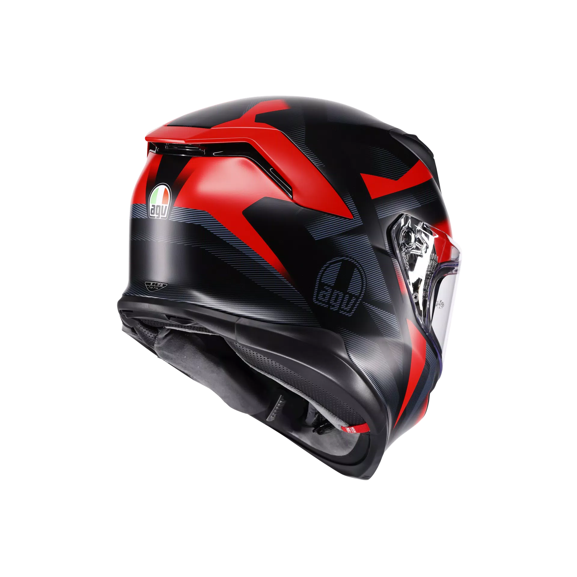 K7 MPLK GLIMPSE MATT BLACK/RED - MOTORBIKE FULL FACE HELMET E2206
