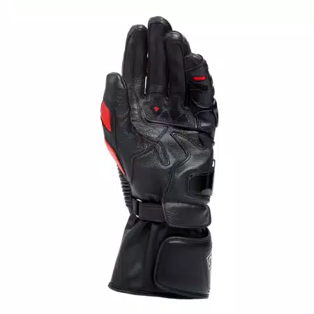 DRUID 4 - MEN'S MOTORCYCLE LEATHER GLOVES - BLACK/RED-LAVA/WHITE - 3
