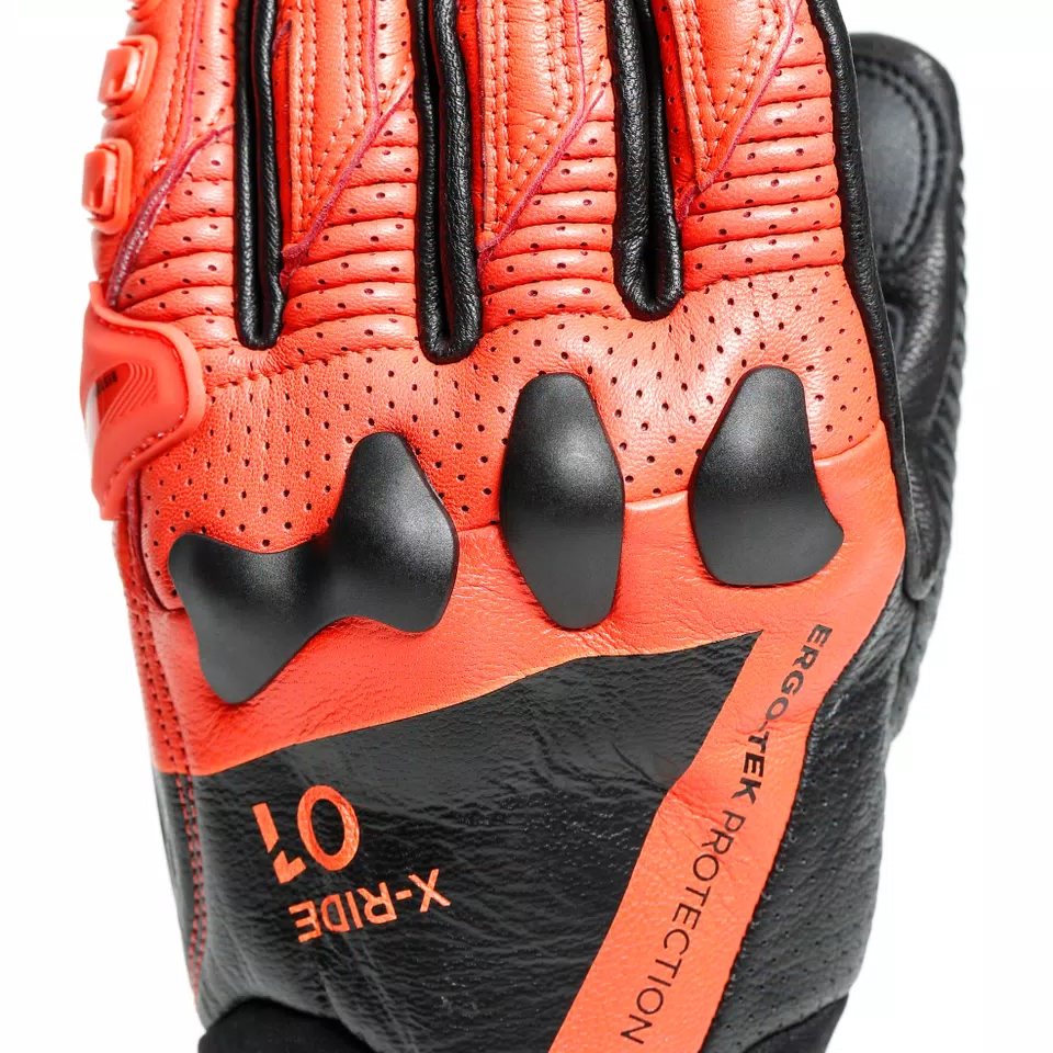 X-RIDE - MEN'S MOTORCYCLE LEATHER GLOVES | BLACK/FLUO-RED X-RIDE - MEN'S MOTORCYCLE LEATHER GLOVES | BLACK/FLUO-RED