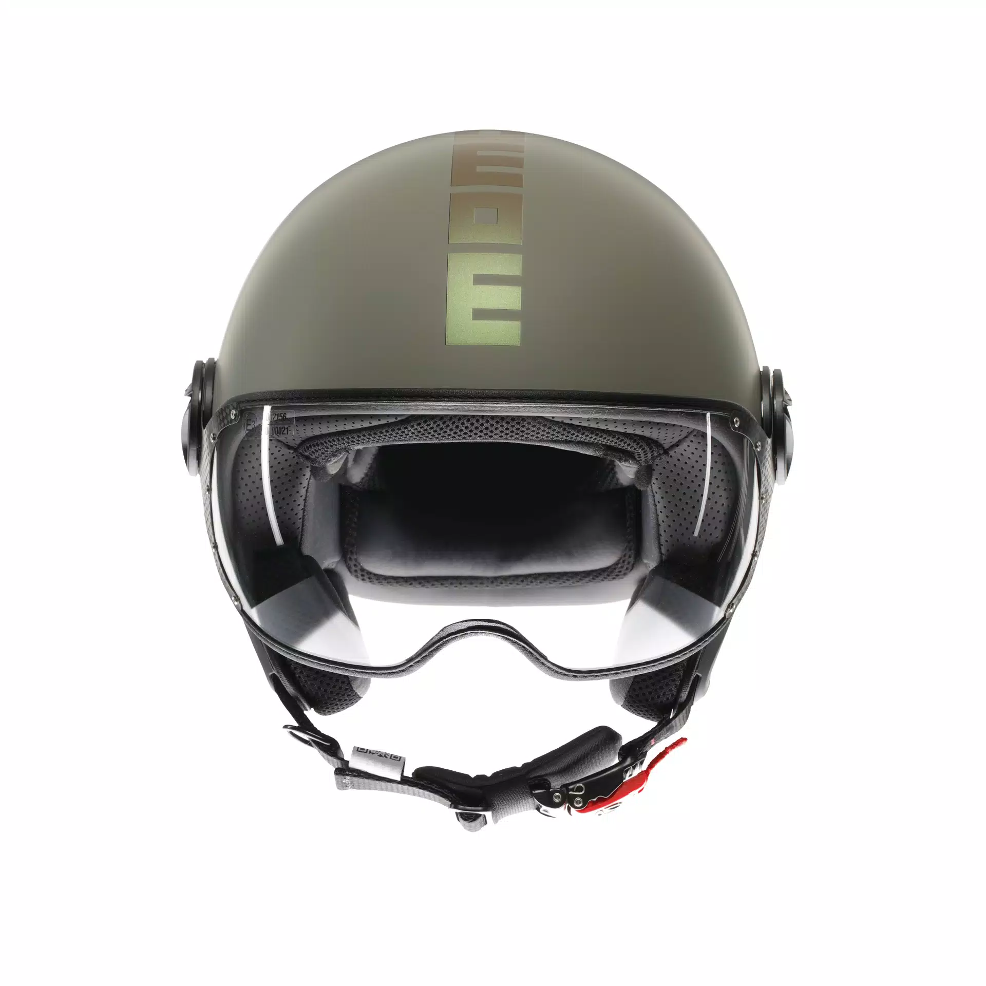 MOMODESIGN FGTR CLASSIC FLIP MATT GREEN / BRONZE - JET HELMET WITH VISOR E2206