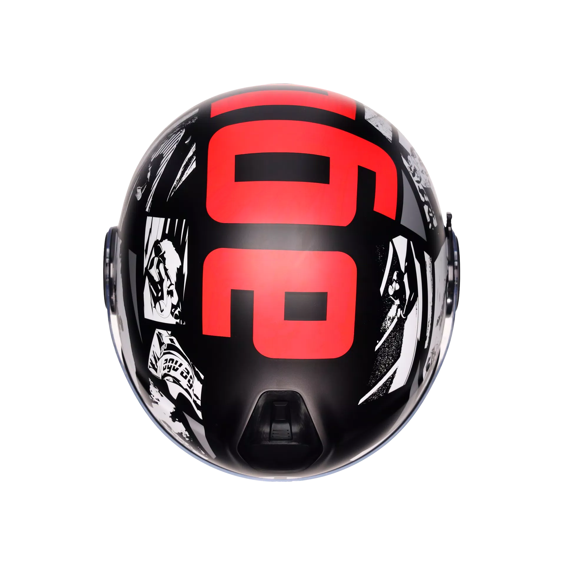 ETERES HISTORY MATT BLACK/WHITE/RED - CASQUE MOTO JET E2206