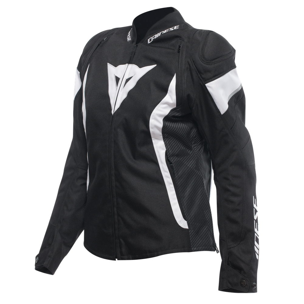 avro-5-tex-giacca-moto-in-tessuto-donna-black-white-black image number 0
