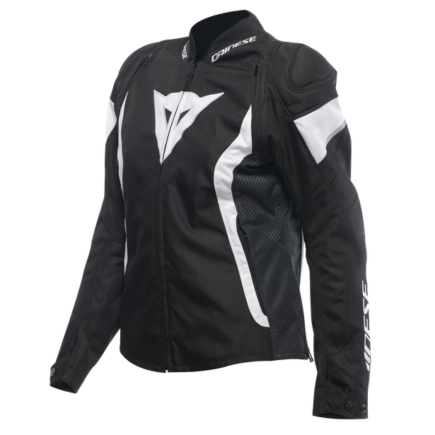 avro-5-tex-giacca-moto-in-tessuto-donna-black-white-black image number 0