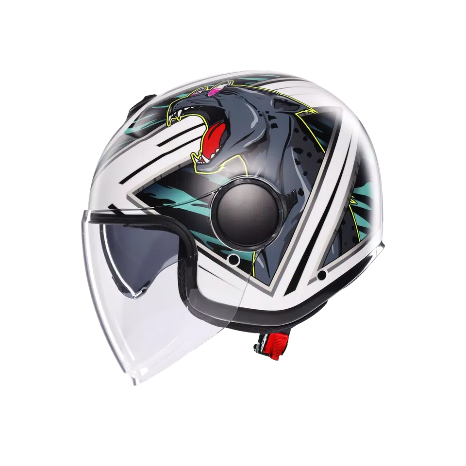 ETERES GHEPARD MATT WHITE/BLACK/GREEN - MOTORRAD JET-HELM E2206 -  - 4
